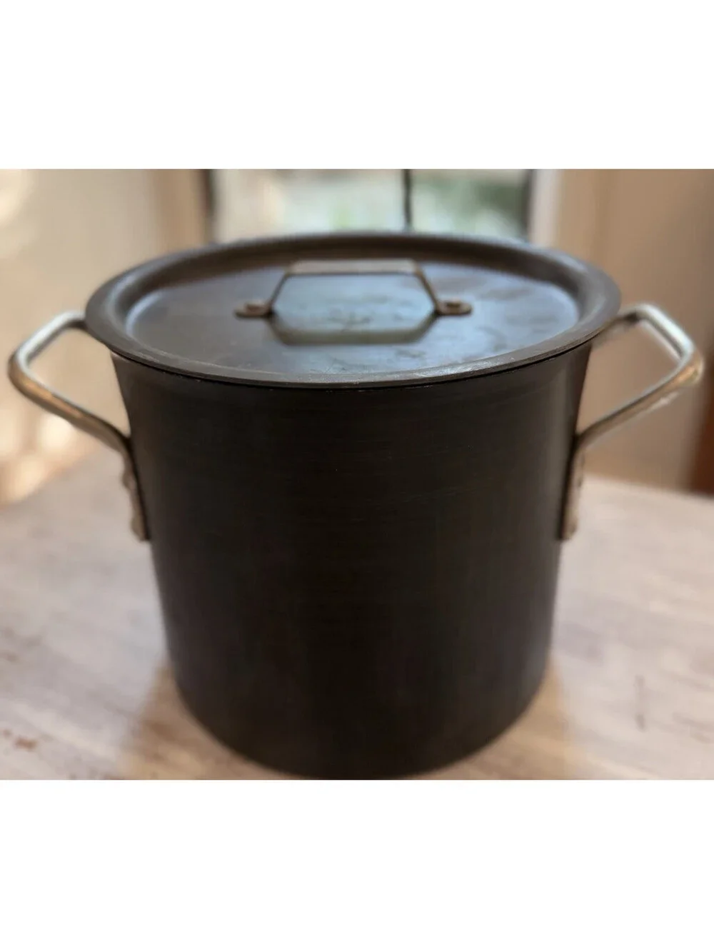 CALPHALON Commercial 8 Qt Quart Stock Pot 808 w Lid Anodized Aluminum VINTAGE OH